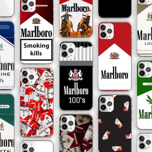 ART rose Marlboros cigarette box Phone Cases Transparent soft For iphone 5 5s 5c se 6 6s 7 8 11 12 plus mini x xs xr pro max