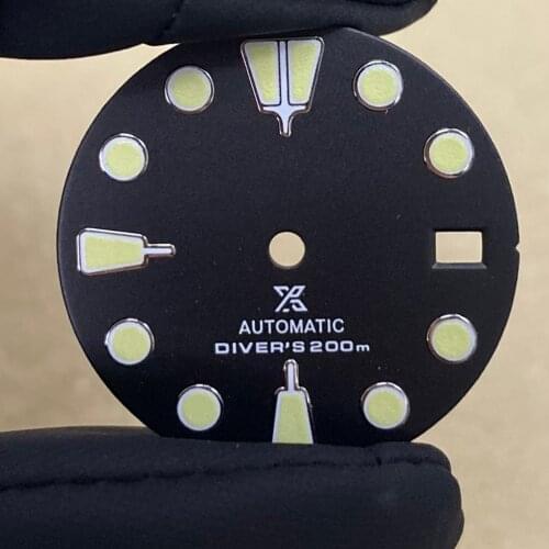 Watch dial make for seiko dial The green luminous 28.5mm dial skx007 is suitable for nh35 dial movement