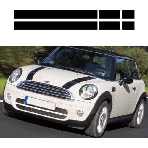 For MINI COOPER R50 R52 R53 R55 R56 R60 F55 F56 Hood Decal Cooper S Side Racing Stripes Black Red Silver White