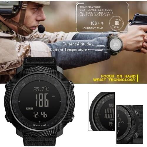 For NORTH EDGE Sport Digital Watch Hours Outdoor Sports Military Army Multi-function Smart Watches Compass Waterproof