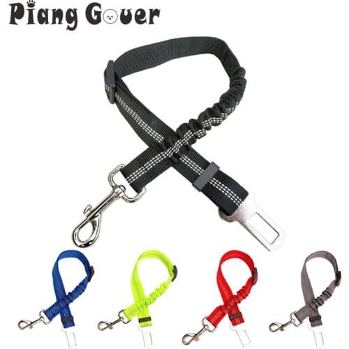 Stretch Adjustable Dog Seat Belt Dog Car Seatbelt Leads Elastic Reflective Pet Seatbelt Rope Pet Dog Cat Supplies