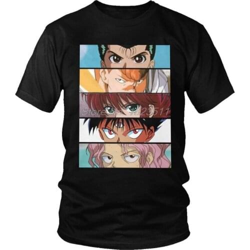 Tvoe Classic Yu Hakusho T-shirt Mens Streetwear T Shirt Short Sleeve Cotton Yusuke Urameshi Kurama Hiei Tshirt Urban Tee Tops