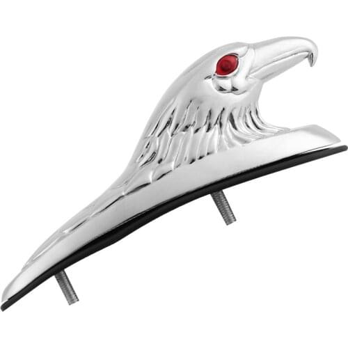 Chrome Eagle Head Shape Design ATV Front Fender Frame Ornament Front Fender Accent Piece for Motorcycle Motorbike Car Bonnet