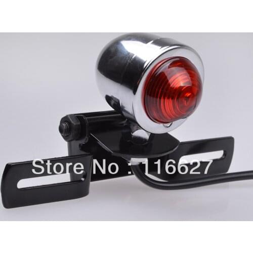 Chrome Motorcycle Brake Tail Light License Plate Hold Bracket Cruiser Chopper
