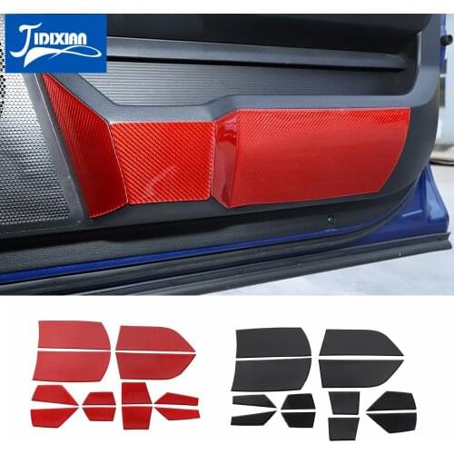 MOPAI Soft Carbon Fiber Car Door Anti Kick Scratch Decoration panel Cover Stickers for Dodge Ram 2010-2015 Interior Accessories