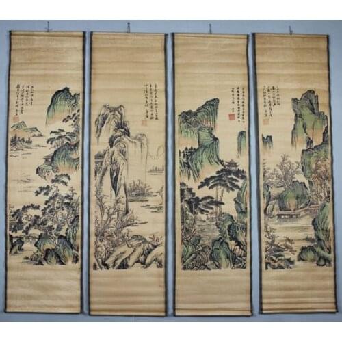 Chinese Antique collection the Tang Bohus landscape painting