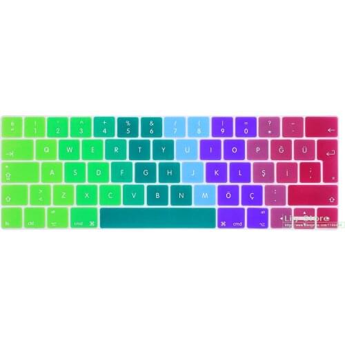 Euro Version Turkish Keyboard Cover Skin for MacBook Pro 13 15 Retina Touch Bar A1989 A1990 A1706 A1707 2019 2018 2017