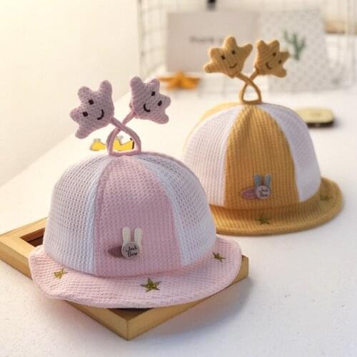 Outdoor Summer Peach Heart Breathable Cotton Mesh Baby Sun Cap Unisex Cartoon Childrens Basin Hat Sun Hat