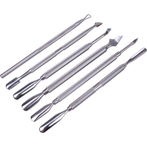 1Pcs Stainless Steel Nail Cuticle Pusher Spoon Dead Skin UV Gel Remover Silver Dual-end Trimmer Pedicure Nail Art Tools