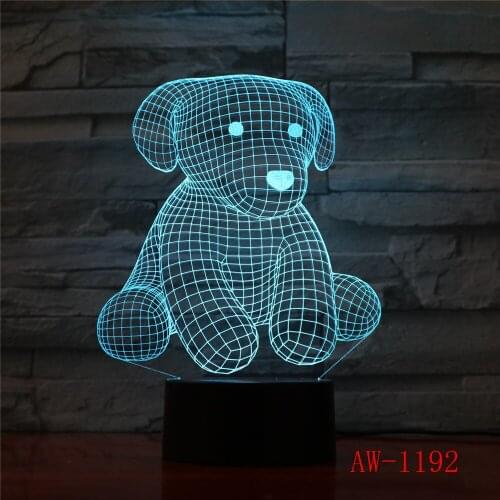 Cartoon Cute Heart Bear New Shape Acrylic LED Lamp 3D Night Light For baby children Sleeping Lighting Dropshipping AW-1192