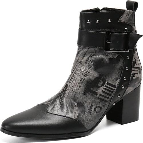 Men Chelsea Ankle Boots Genuine Horse Leather Horsehair Boot With Side Zipper-up Heel Boots Designer Footwear Fashion Shoes