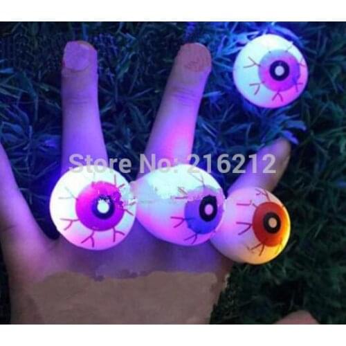 Halloween LED Flashing Soft Rubber Eye Ring Kids Toys Novelty Design Party Decoration Supplies Christmas Gift For Adults Child