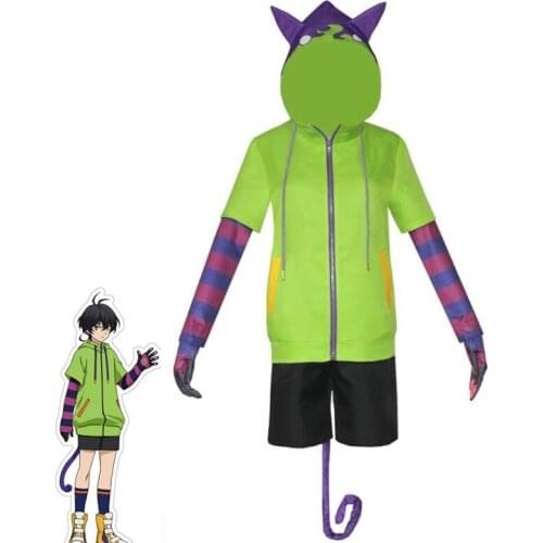 Newest SK8 Unlimited Anime Palace Chiharu Cosplay Hooded Zipper Hooded Jacket Tail Gloves Shorts Party Full Costume