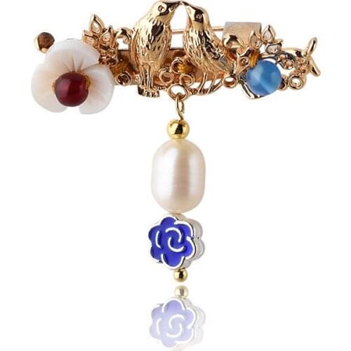 Peacock colors Bird Brooches For Clothes