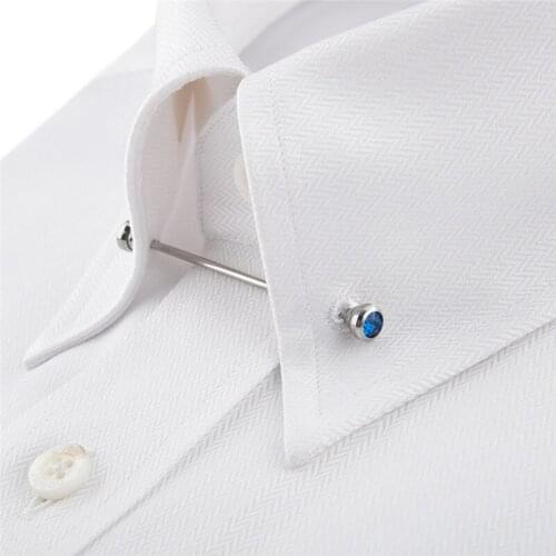 Simple Blue Collar Pins Brooches For Woemn Men Metal Shirt Collar Lapel Collar Pin Collar Unisex Shirt Blouse Decoration