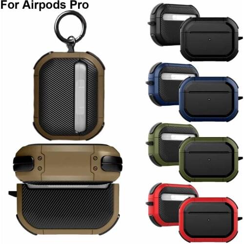 Rugged Armor Shockproof Case Cover For AirPods Pro Charging Box Accessories with Keychains