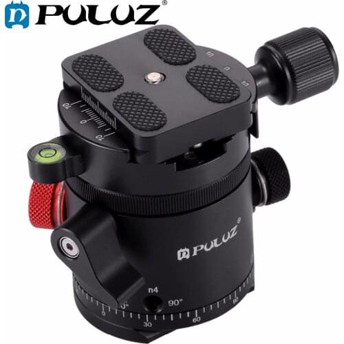 PULUZ Aluminum Alloy Panoramic 360 Degree Indexing Rotator Ball Head with Quick Release Plate for Camera Tripod Head