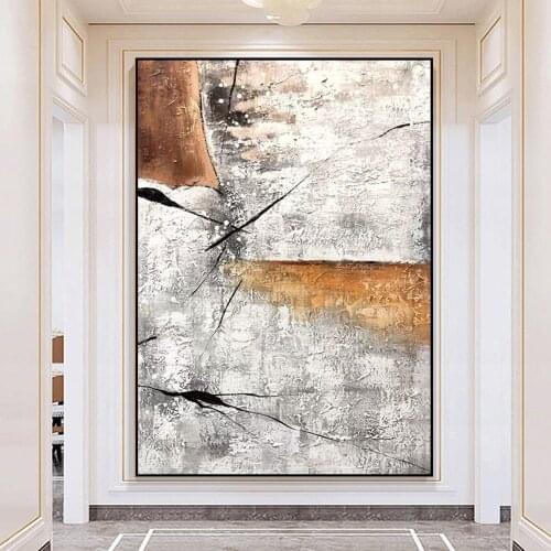 Retro home decoration painting hand-painted classical oil painting abstract metal texture wall art canvas painting living room