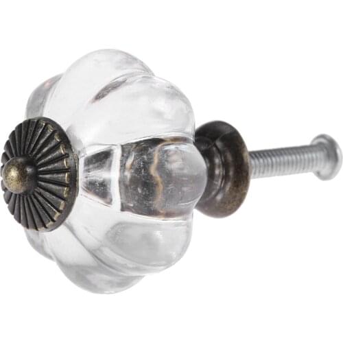 1Pc 30*36mm Acrylic Crystal Pumpkin Cabinet Door Knobs Kitchen Furniture Wardrobe Drawer Cupboard Closet Dresser Pulls Handles