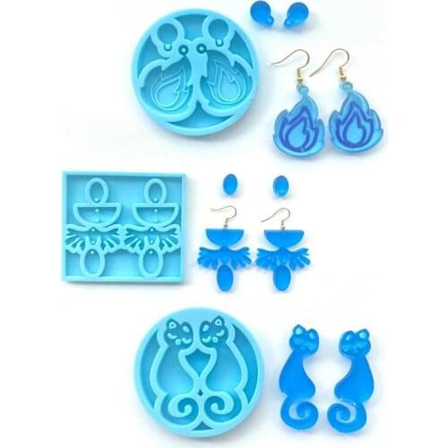 13MC Earrings Epoxy Resin Mold Jewelry Pendant Ear Drop Dangles Silicone Mould DIY Crafts Ornaments Casting Tool