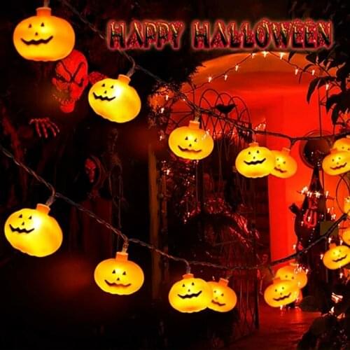 10/40LED Halloween Pumpkin String Lights LED Pumpkin Holiday Lights Decor Indoor Outdoor Outside Party Yard Decorations Scary