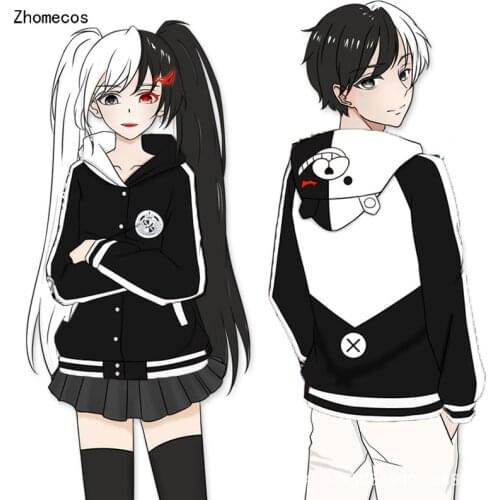 Adult Unisex Anime Danganronpa Monokuma Cotton Hooded Hoodie Jacket Costumes Cosplay For Woman Man Pluz Size