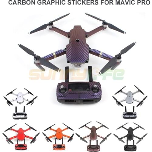Waterproof Carbon Graphic Decals Skin Full Wrap Drone Body+Remote Control+Extra Batteries Arm Stickers for DJI MAVIC PRO Drone