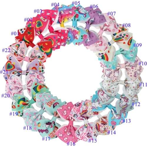 XIMA 22pcs/lot Girls Rainbow Hair Bows Without Clips Fashion DIY Handmade Accessories NO CLIP