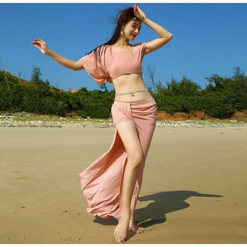 2021 New T5535 Belly Dance Dress Women Loose Tops Long Skirt Latin Dance Dress Performance Modern Dancing Dress