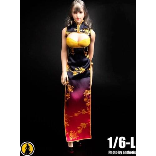 1/6 Scale Female Figure Fantasy Jin Pingmei cheongsam Clothes Model for 12 inches Action Figure Body DIY TYM062