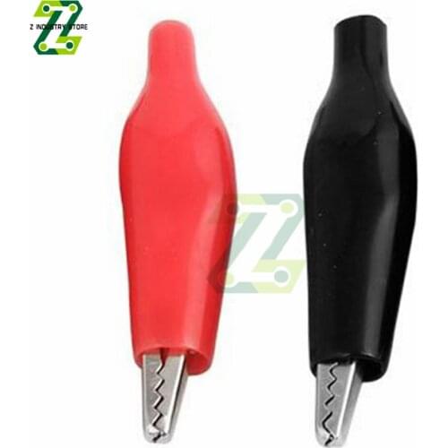 1Pair P2001 Medium Black Red Soft Plastic Coated Testing Probe Aligator Clips Crocodile For Multimeter