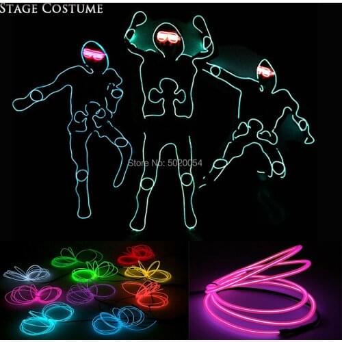 10 Colors Select Night Club Wear Glowing Clothing Dance EL Wire Clothing Men Women Cold Light Party Led Luminous Costume