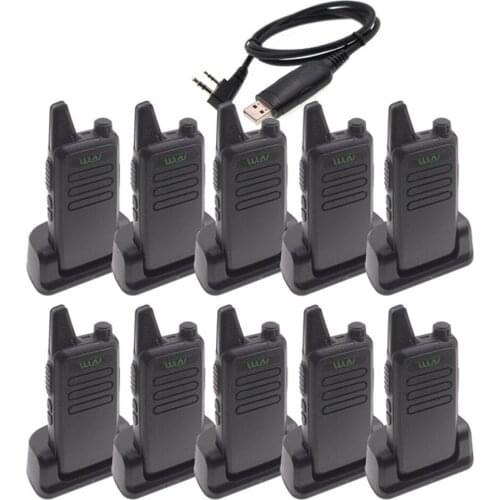 10PCS WLN KD-C1 Mini Radio UHF 400-470MHz Transceiver 5W 16 Channel MINI Two Way Radio