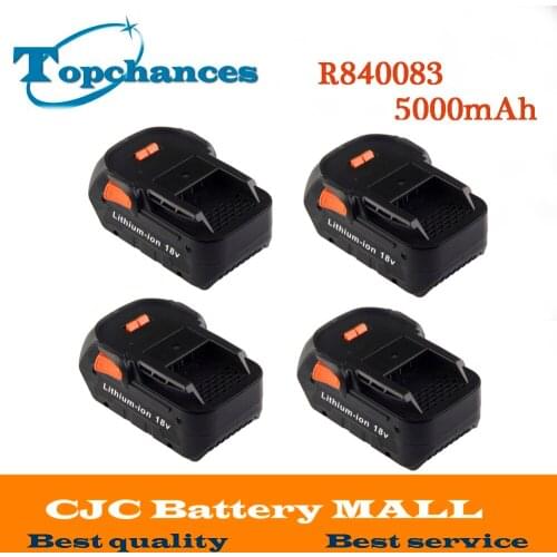 4x High Quality Newest 18V 5000mAh Li-ion battery for RIDGID R840083 CS0921 R84008 AC840084 L1830R For AEG Series Battery