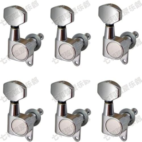 6R Chrome Inline Guitar Tuning Pegs keys Tuners Machine Heads For Electric Guitar,Screw mounting hole vertical