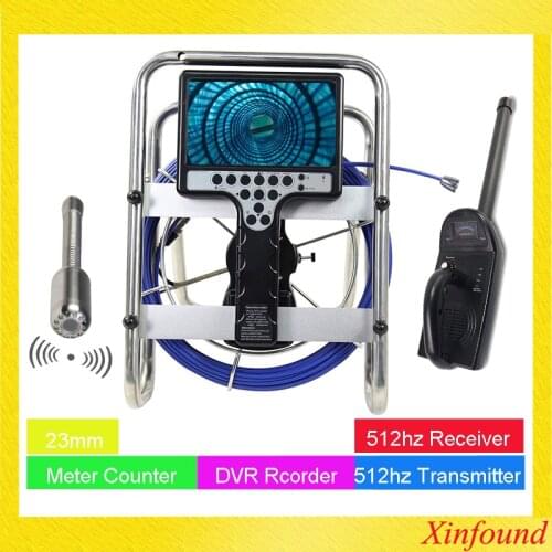 7" 512Hz Transmitter Camera 20/30M Pipe Inspection Video Camera,Drain Sewer Pipeline Industrial Endoscope support 512HZ Locator