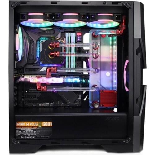 BYKSKI Acrylic Distro Water Tank Plate for Antec DA601 Cabinet, Motherboard AURA Tank Holder, RGV-Antec-DA601-P cooler