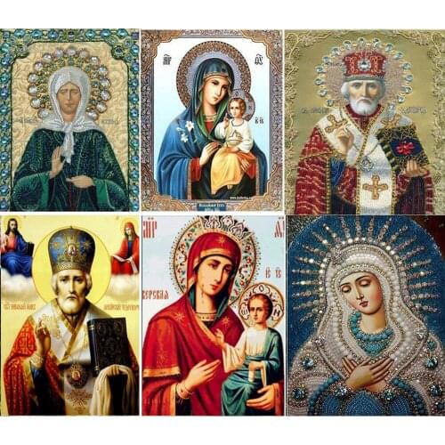3D Diamond Mosaic Icon Diamond Embroidery Sale Rhinestones Pictires 5D Diamond Painting Full Square Religion Virgin Mary TY788