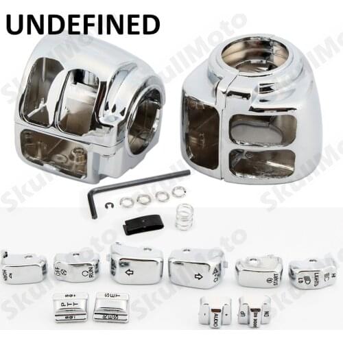 Aluminum Chrome Motorcycle Bike Parts Switch Housing Cover Kit +10 Cap For Harley VRSC Dyna Road King UNDEFINED