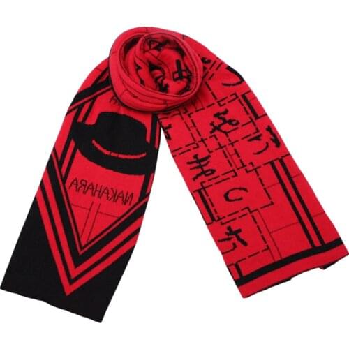 Bungo Stray Dogs Dazai Osamu Nakahara Chuya Cosplay 5.5 Feet Red Warm Soft Knitting Scarf