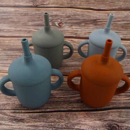 Baby Silicone Cup Snacks Bottle Drinkware Feeding Solid Tableware Toddlers Dishes For Baby Bowl Waterproof Sippy Cup