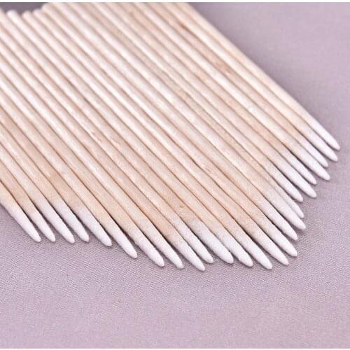 Long Wood Cotton Swab Eyelash Extension Tools Tattooing Eyebrow Mist 10cm Single-pointed Cotton Swab Medical Ear Care Cleaning