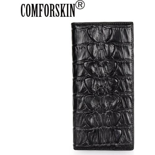 COMFORSKIN Premium 100% Cow Leather Long Wallet For Men New Arrivals High Quality Man Wallet Three Style Vintage Man Purse