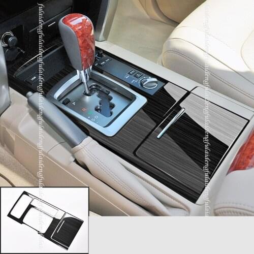 For Toyota Land Cruiser 2008-2015 Black titanium Interior Gear Shift Panel Cover Car Accessories