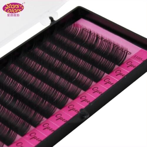 Hot Sell Free Shipping 20 trays Pink Card Thick Single Eyelash 12 lines thickness 0.12mm Natural false Curl C Eye lash