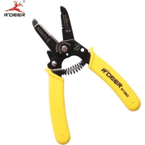 RDEER Wire Stripper 166mm AWG Single Wire Sizes 16/18/20/22/24/26 Cutting Edge Cable Automatic Wire Stripper Hand Tools