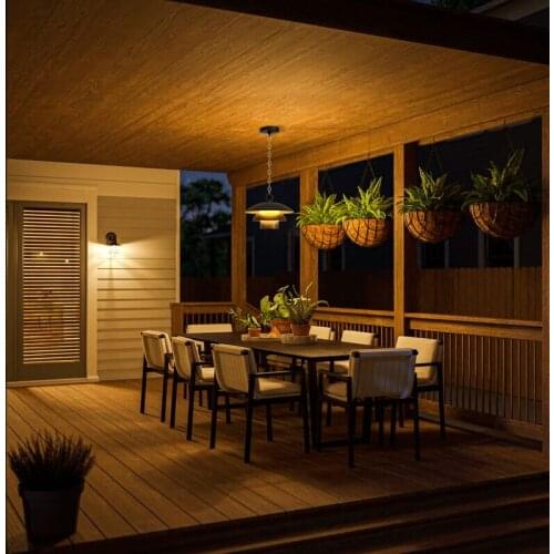 IP65 Waterproof Outdoor Aluminum Pendant Lamp LED Hanging Light Black Housing Color