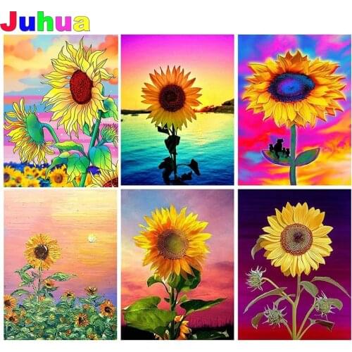 Sunflower 5d diy diamond painting full square/round drill mosaic flower diamond embroidery gift diamond stitch home decor