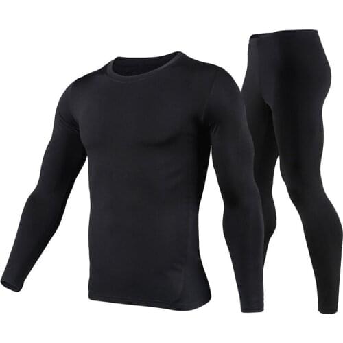 Thermal Underwear Set Men Sweat Absorption Motorcycle Motocross Skiing Winter Warm Base layers Tight Long Johns Tops & Pants Set