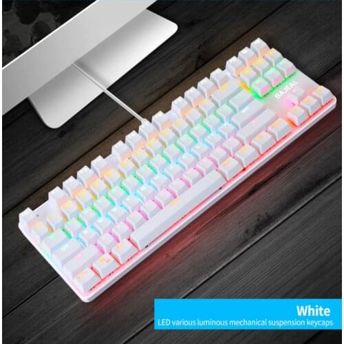 For Pc Gamer Gaming Teclado Mecanico Bluetooth 4Colors Two-color 87-key Green Axis Mechanical Keyboard Green USB Gaming Keyboard